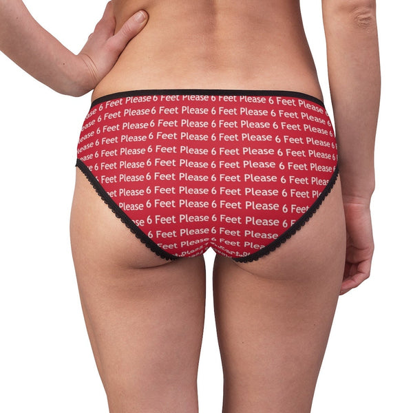 All Over Print 6 feet please Anti-covid slogan Ladies Briefs in lightweight fabric, various colors & sizes