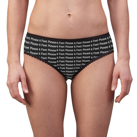 All Over Print 6 feet please Anti-covid slogan Ladies Briefs in lightweight fabric, various colors & sizes