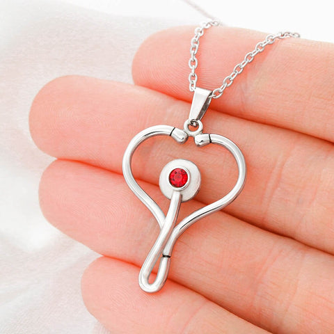 medical jewelry gift,Stethoscope Pendant Red Swarovski Crystal,Nurse Graduation Gift,Mother&#39;s Day Gift,Birthday Gift,Nurse gift,Doctor gift