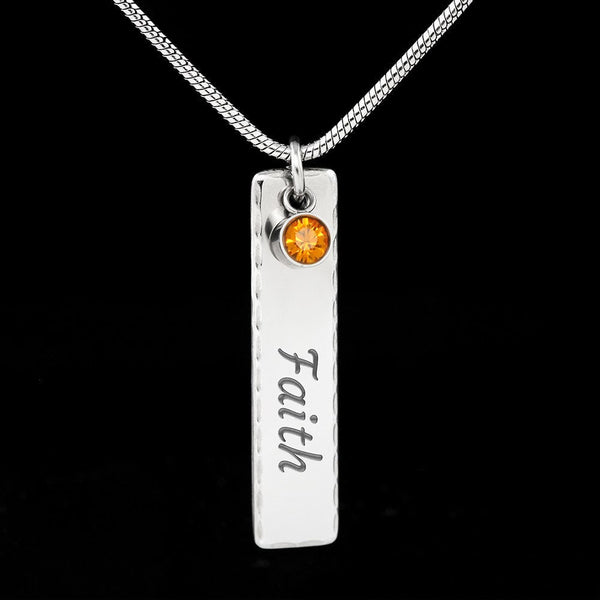 Personalized Engraved Birthstone  Bar Stainless Steel Pendant,snake chain,Valentine&#39;s Day gift,Birthday gift,Mother&#39;s Day Gift,gifts for her