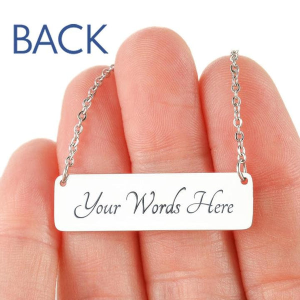 Braille Jewelry embossed Flat Bar Pendant Necklace,Stainless Steel,18K Gold,Mother&#39;s Day gift,Birthday gift,gifts for aunt/girlfriends