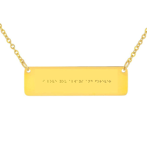 Braille Jewelry embossed Flat Bar Pendant Necklace,Stainless Steel,18K Gold,Mother&#39;s Day gift,Birthday gift,gifts for aunt/girlfriends