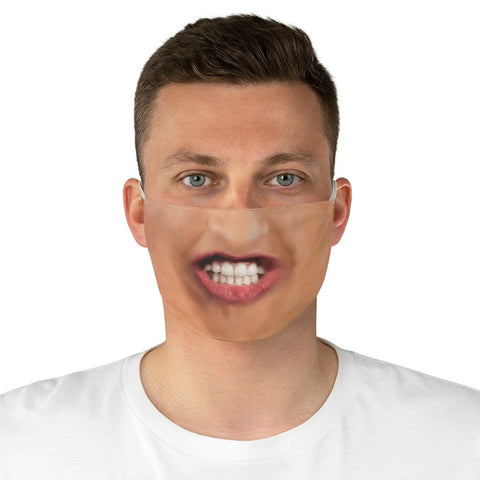 Teeth Show 3D Printed Realistic Expression Unisex Fabric Face Mask forLight/Med/Dark/Adults/Kids, Reusable Washable 2 layer Polyester Cloth