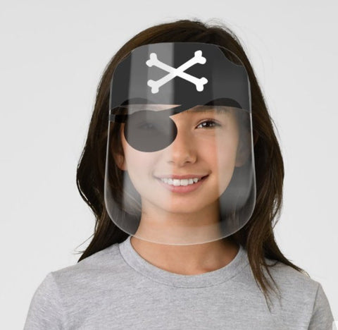 Pirates Eye Patch Halloween Face Shield , Washable, Realistic mask,  adult,kid,Hat Skull, Crossbones, elastic cord,Cute Valentine Gifts
