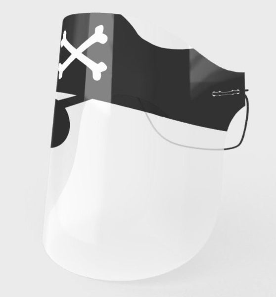 Pirates Eye Patch Halloween Face Shield , Washable, Realistic mask,  adult,kid,Hat Skull, Crossbones, elastic cord,Cute Valentine Gifts