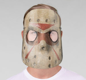 F-day 13th Scary Jason Halloween Face Shield  with Realistic print, adults and children with elastic cord, Unique Valentine Gift