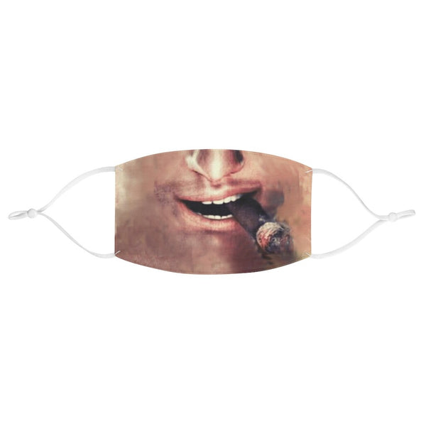 Lefthanded Cool Cigar Smoker Face Mask  Realistic   Fabric Mask for adults and kids. Reusable Washable,Funny Valentine&#39;s Gift