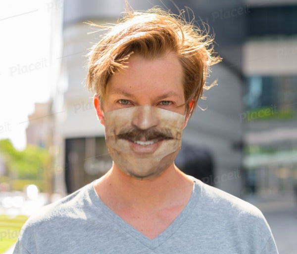 Pop TV PI Mag. Guy Moustache Realistic Face Mask,Washable Mask,Thoughtful Gifts,Funny Valentine&#39;s Gift for Him, Cute Gifts,Birthday Gifts,