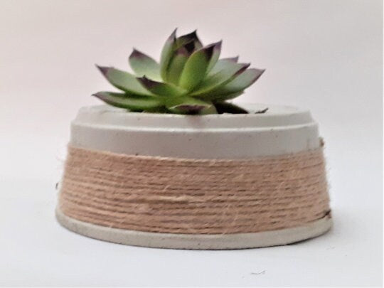 Twine Wrapped Concrete Planter | Succulents Cactus Pot | Cement Plant Pot | Home Decor | Housewarming Gift |Mother&#39;s Day Gift| Birthday Gift