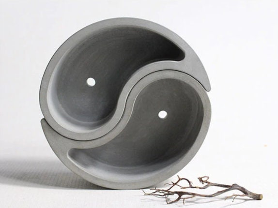 Yin Yang Concrete Cement Planter | Succulents Cactus | Cement Pot | Home Decor | Housewarming Gift |Mother&#39;s Day Gift| Birthday Gift