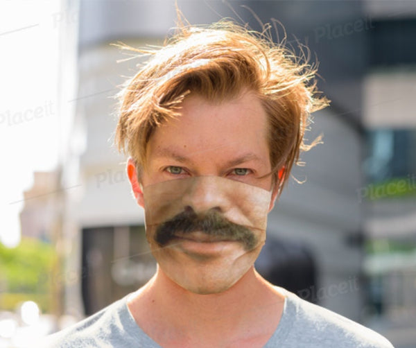 B.Reynolds TV Star Style Moustache Face Mask Realistic,Adults//Washable/Adjustable strap with fitted Nose wire,Funny Valentine Gifts for Him