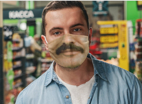 B.Reynolds TV Star Style Moustache Face Mask Realistic,Adults//Washable/Adjustable strap with fitted Nose wire,Funny Valentine Gifts for Him