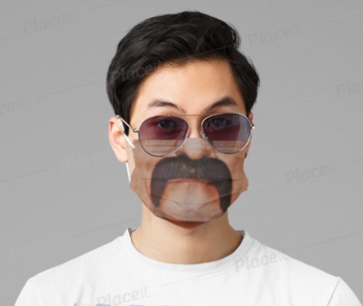 Modern Fu Manchu Moustache  Mask  Realistic   . Washable, Thoughtful Funny Valentine&#39;s Gift,Mask Gifts for Him