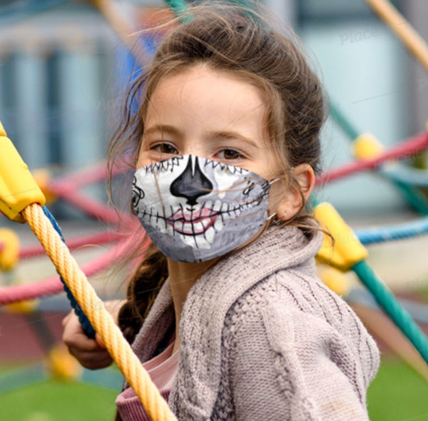Day of The Dead Face Mask  Realistic   Fabric Mask for adults,kids. Reusable Washable, Thoughtful Funny Valentine&#39;s Gift