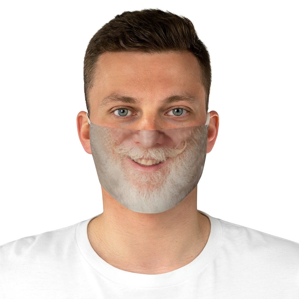 Smiling Santa,Grandpa/ Man with Beard Face Mask  Realistic   /. Washable,Funny Valentine Gift,Mask Gifts for Him