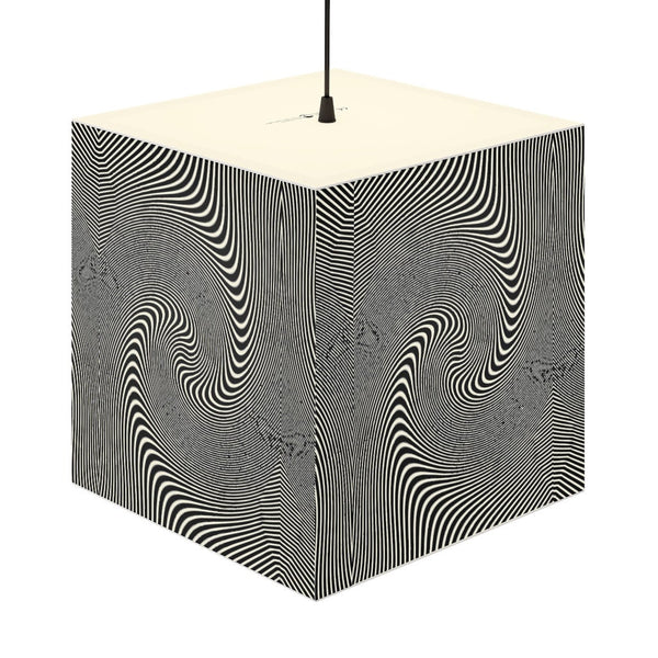 Style2- Hypnotic,Optical/Psychedelic Art Printed Square Cube Lamp/Contemporary/Modern/Trendy Light Feature/Home Decor Gifts, stackable