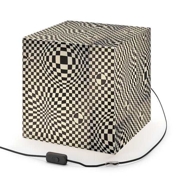 Style3- Hypnotic,Optical/Psychedelic Art Printed Square Cube Lamp/Contemporary/Modern/Trendy Light Feature/Home Decor Gifts, stackable