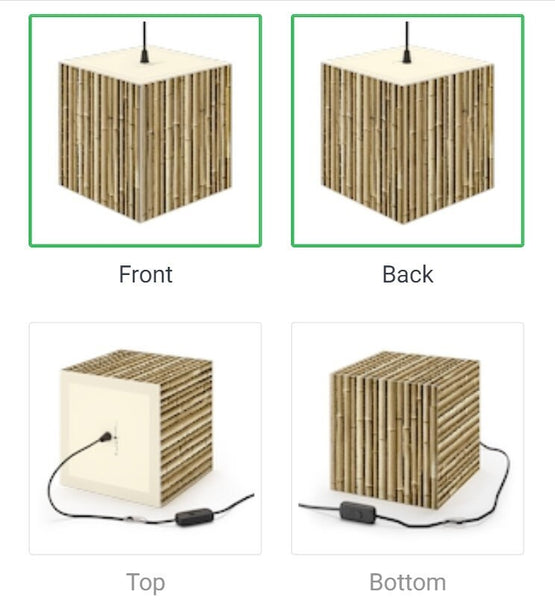 4 styes Bamboo Poles 3D Printed Square Cube Lamp,Contemporary/Modern/Trendy Light Feature/Home Decor Gifts, stackable, Vertical/Horizontal