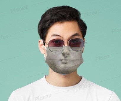 Michael Angelo&#39;s David Face Mask  Realistic,Adults/kids/Washable/Adjustable strap with fitted Nose wire,Funny Valentine Gift
