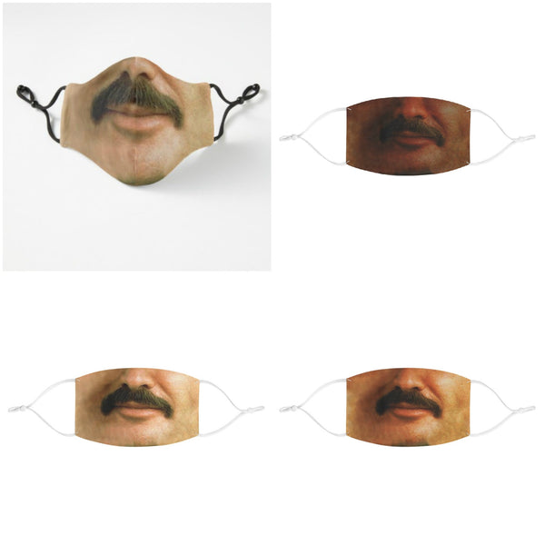 B.Reynolds TV Star Style Moustache Face Mask Realistic,Adults//Washable/Adjustable strap with fitted Nose wire,Funny Valentine Gifts for Him