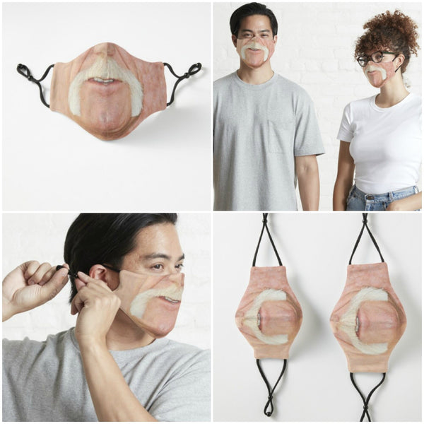 Famous Wrestler HHogan Style Moustache, Realistic face mask, Cute Valentine Gift for Him,Birthday gift,Father&#39;s day gift,Anniversary gifts