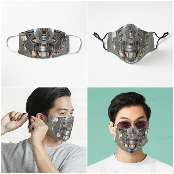 Cyborg Robotics Face Mask  Realistic ,Adults/kids/Washable/Adjustable strap with fitted Nose wire, Thoughtful Funny Valentine&#39;s Gift