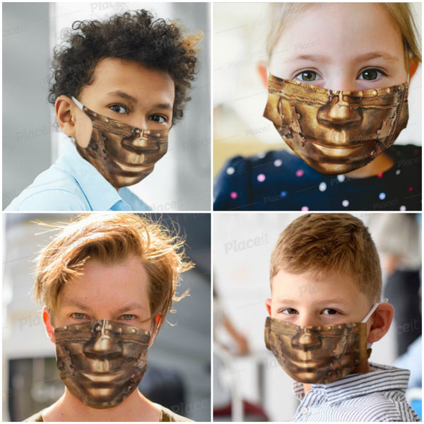 CopperTone Cyborg Robotics Face Mask  Realistic ,Adults/kids/Washable/Adjustable strap with fitted Nose wire,Funny Valentine&#39;s Gift