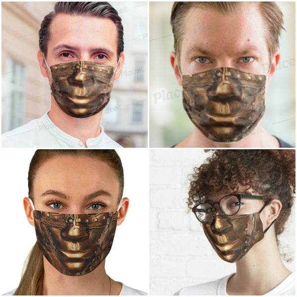 CopperTone Cyborg Robotics Face Mask  Realistic ,Adults/kids/Washable/Adjustable strap with fitted Nose wire,Funny Valentine&#39;s Gift