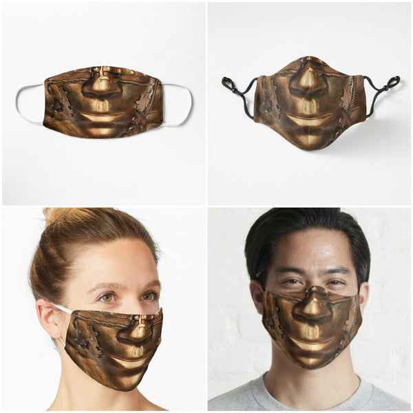 CopperTone Cyborg Robotics Face Mask  Realistic ,Adults/kids/Washable/Adjustable strap with fitted Nose wire,Funny Valentine&#39;s Gift