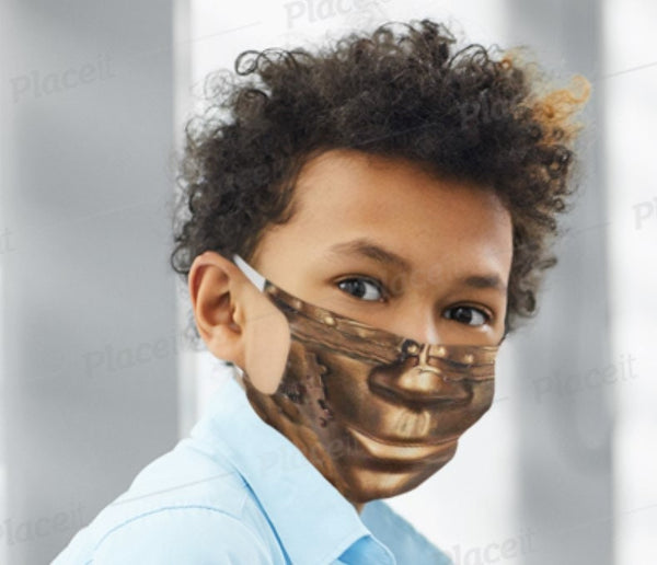 CopperTone Cyborg Robotics Face Mask  Realistic ,Adults/kids/Washable/Adjustable strap with fitted Nose wire,Funny Valentine&#39;s Gift