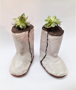 Ugg Baby Boots Concrete Planter |Succulents Cactus Pot |Cement Plant Pot | Home Decor | Housewarming |Mother&#39;s Day| Birthday Gift