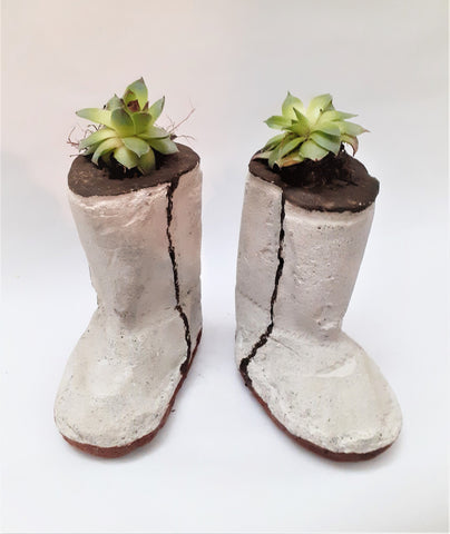 Ugg Baby Boots Concrete Planter |Succulents Cactus Pot |Cement Plant Pot | Home Decor | Housewarming |Mother&#39;s Day| Birthday Gift