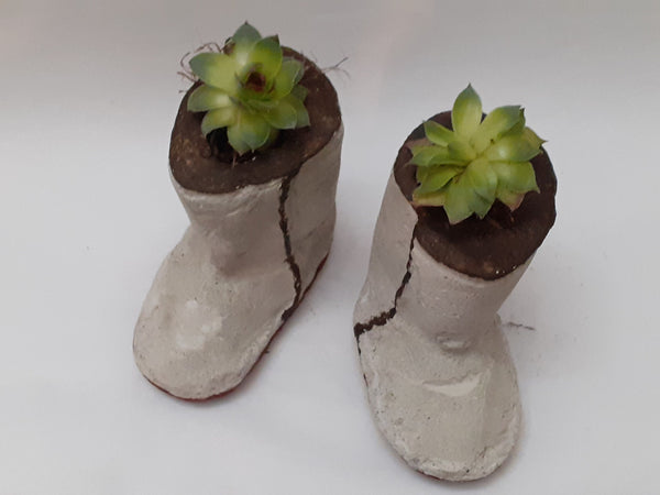 Ugg Baby Boots Concrete Planter |Succulents Cactus Pot |Cement Plant Pot | Home Decor | Housewarming |Mother&#39;s Day| Birthday Gift