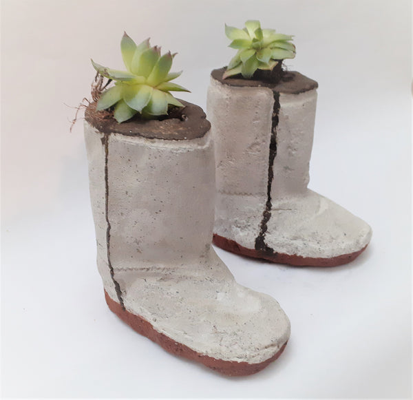 Ugg Baby Boots Concrete Planter |Succulents Cactus Pot |Cement Plant Pot | Home Decor | Housewarming |Mother&#39;s Day| Birthday Gift