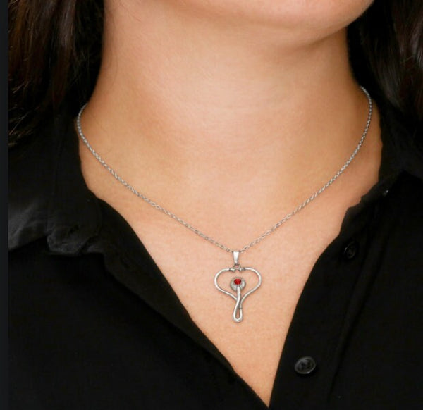 medical jewelry gift,Stethoscope Pendant Red Swarovski Crystal,Nurse Graduation Gift,Mother&#39;s Day Gift,Birthday Gift,Nurse gift,Doctor gift