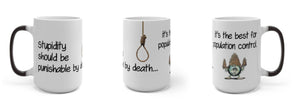 Stupidity punishment, Funny Jokes,Sarcastic Quotes Mug/Printed Normal/Magic/Color Changing Ceramic Mug Gifts,Microwave safe