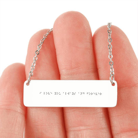 Braille Jewelry embossed Flat Bar Pendant Necklace,Stainless Steel,18K Gold,Mother&#39;s Day gift,Birthday gift,gifts for aunt/girlfriends