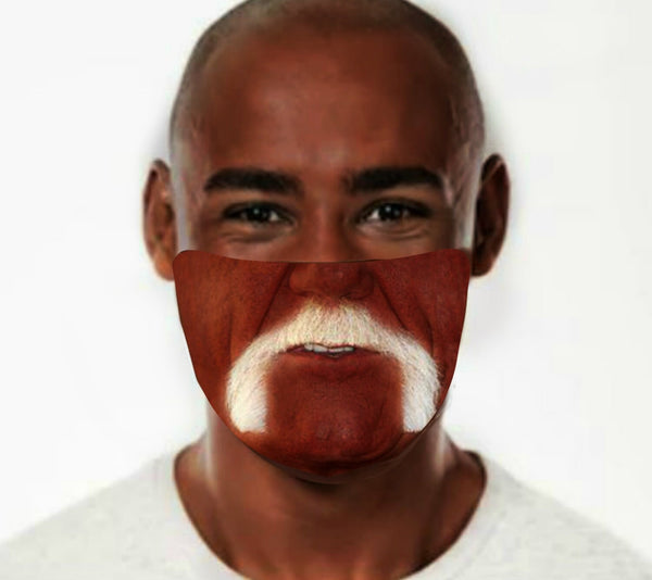 Famous Wrestler HHogan Style Moustache, Realistic face mask, Cute Valentine Gift for Him,Birthday gift,Father&#39;s day gift,Anniversary gifts
