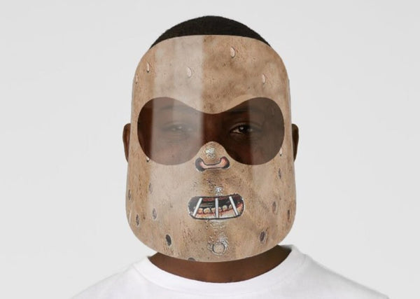 HL Cannibal Scary Halloween Face Shield, Realistic print, adults and children.nose wire, elastic cord,Halloween Gift, Valentine Gift for him