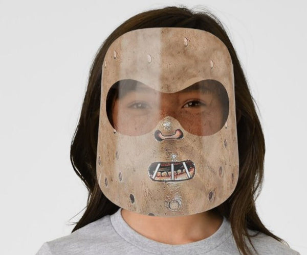 HL Cannibal Scary Halloween Face Shield, Realistic print, adults and children.nose wire, elastic cord,Halloween Gift, Valentine Gift for him
