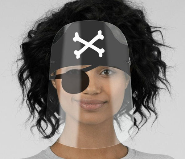Pirates Eye Patch Halloween Face Shield , Washable, Realistic mask,  adult,kid,Hat Skull, Crossbones, elastic cord,Cute Valentine Gifts