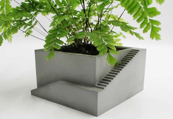 Rustic Zen Stairway keepsake/jewelry pot Planter|Succulent Cactus Pot|Home Decor|Housewarming|Mother&#39;s Day|BirthdayGraduation/retirement gif