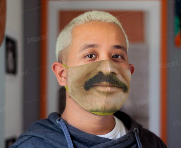 B.Reynolds TV Star Style Moustache Face Mask Realistic,Adults//Washable/Adjustable strap with fitted Nose wire,Funny Valentine Gifts for Him