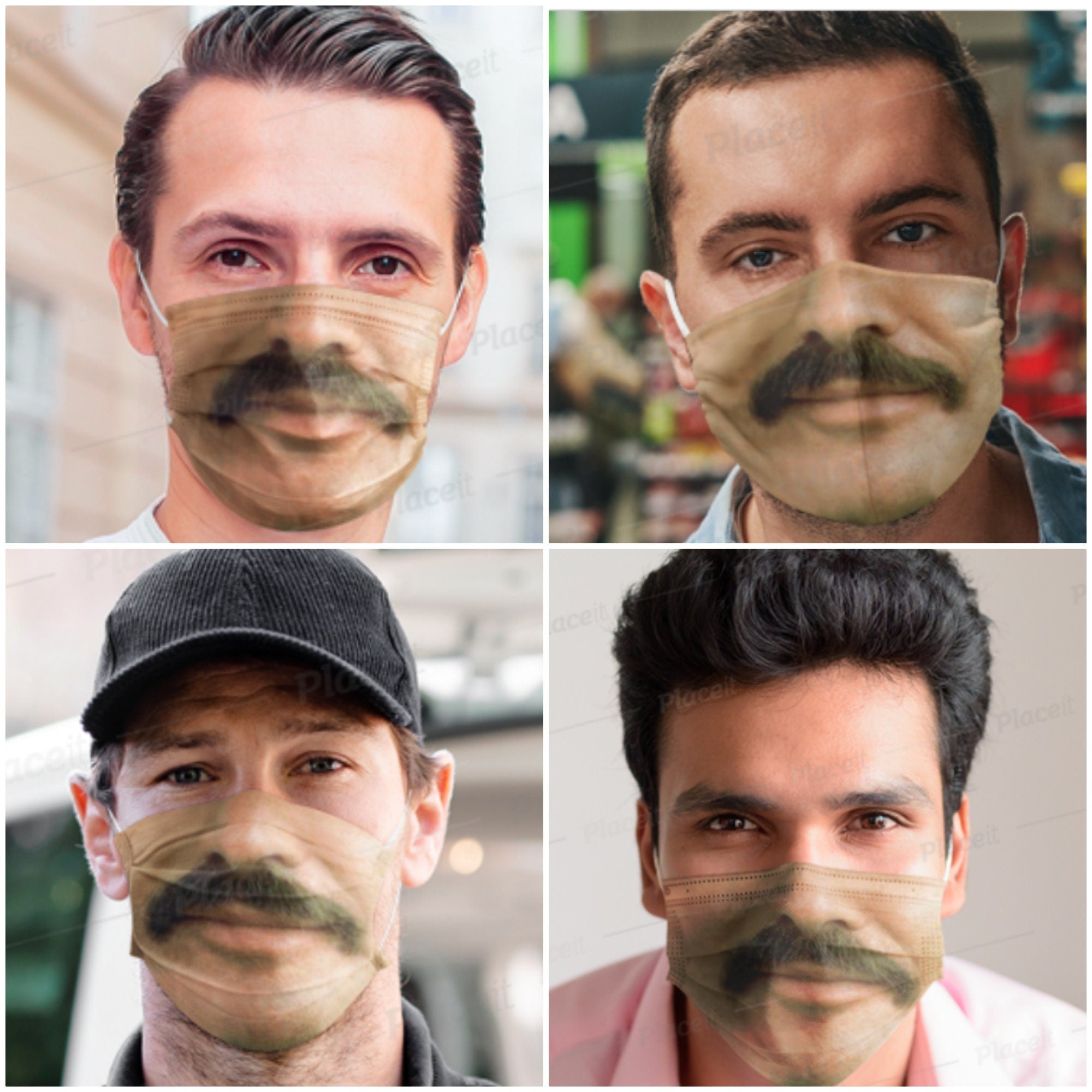 B.Reynolds TV Star Style Moustache Face Mask Realistic,Adults//Washable/Adjustable strap with fitted Nose wire,Funny Valentine Gifts for Him