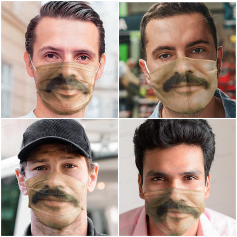 B.Reynolds TV Star Style Moustache Face Mask Realistic,Adults//Washable/Adjustable strap with fitted Nose wire,Funny Valentine Gifts for Him