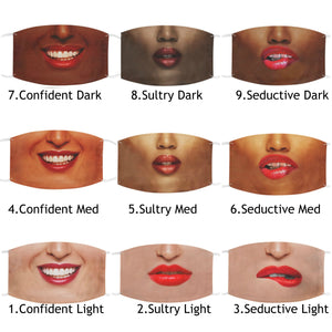 9 Set Red Lip Smiles-Realistic Face Mask,Washable,Cute Thoughtful Funny Gifts for Her/Him,Valentine&#39;s Gift,Birthday Gift,Mother&#39;s Day gift