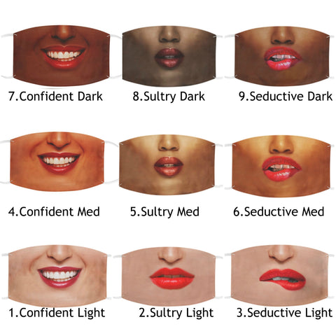 9 Set Red Lip Smiles-Realistic Face Mask,Washable,Cute Thoughtful Funny Gifts for Her/Him,Valentine&#39;s Gift,Birthday Gift,Mother&#39;s Day gift