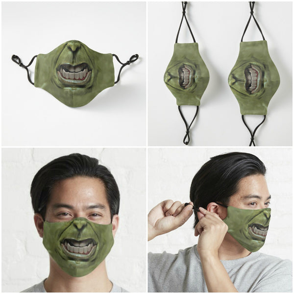 Popular TV Green Monster H Face Mask,Realistic mask,Adults/kids/Washable with nose wire, Thoughtful gifts, Funny Valentine&#39;s Gift for Him,