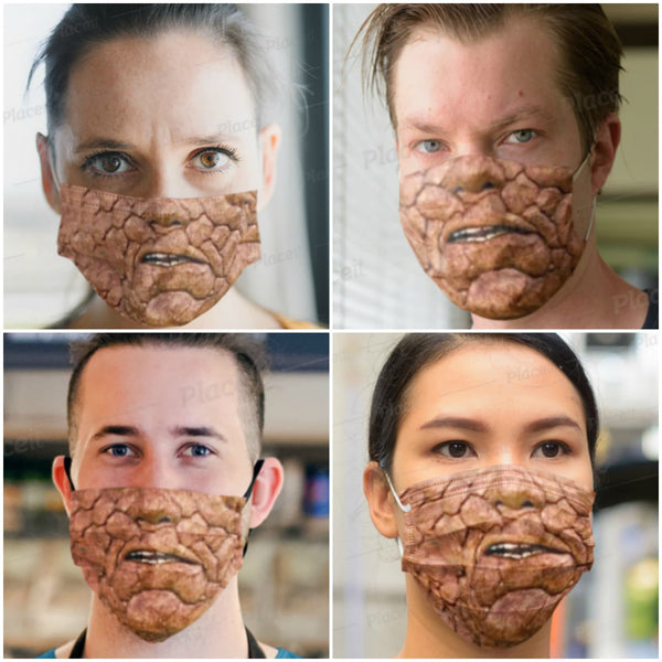 Popular Movie Fant 4 The Thing,Rock Halloween Face Mask, Realistic mask,Adults,kids,Washable,Adjustable with Nose wire,Funny Valentine Gifts