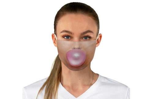 Bubble gum Blowing Fun Face Mask  Realistic,Adults,kids,Washable,Adjustable strap with fitted Nose wire,Funny Valentine&#39;s Gift